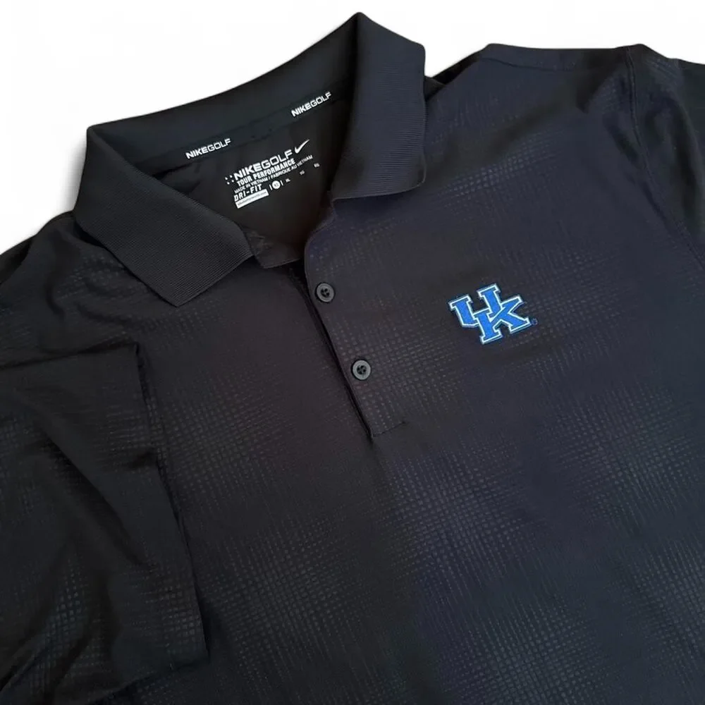 Nike Golf Dri-Fit Kentucky Wildcats UK Black Polo Shirt Men's XL